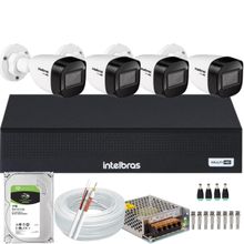 kit Cftv 4 Câmeras Intelbras 1220 Full Color 1080p Colorido Noite Dvr 8 Canais Mhdx 3008c 1TB