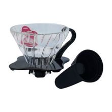 Coador Hario V60 Vidro Preto Tamanho 01 Coador para Café em Vidro Hario V60 Preto - Tamanho 01
