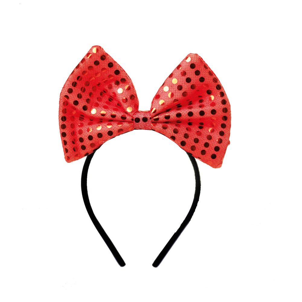 Encontraproduto.com.br - Tiara Laço com Paete Vermelho - Cromus