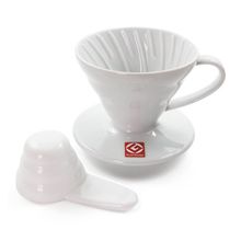 Coador Hario V60 Cerâmica Branco Tamanho 01 Coador para Café em Cerâmica Hario V60 Branco - Tamanho 01