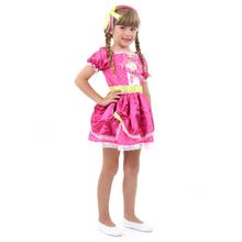 Fantasia Caipira Luxo Pink Com Tiara Infantil - Festa Junina