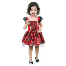 Fantasia Bruxa Vermelha com Manga Paete Infantil - Halloween