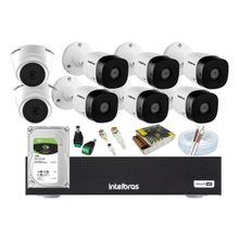 Kit 8 Cameras Intelbras 1120, Dvr 8 Canais 1008c, Hd 1 Tera