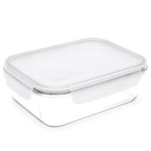 Pote Retangular Brinox Hermético Lock&Stock em Vidro - 1,5 L