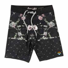 Bermuda Praia Elastano Diamond Colors WSS Flowers Black