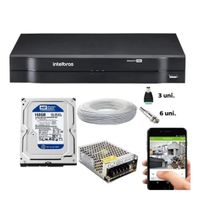 Kit Cftv Dvr Intelbras 4ch Mhdx Cabo E Conectores c/Hd