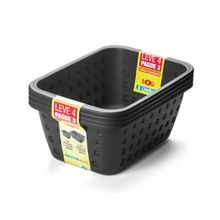 Conjunto de Cestos Médios 3L Preto 4pçs - Ordene