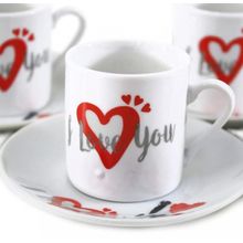 Jogo De Xicaras Em Ceramica Sevilha 12 Peças 80ml - Wellhome