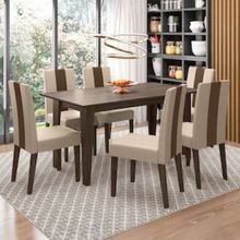 Conjunto de Sala de Jantar Mesa com 6 cadeiras Goya Poliman