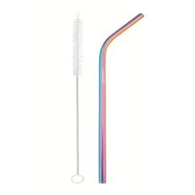 Jogo 1 Canudo Aço Inox +Escova Menina Tramontina
