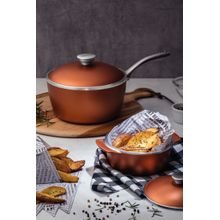 Panela Tramontina Lyon Antiaderente e Silicone Dourado com Tampa 20cm 2,8L