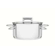 Caçarola Tramontina Brava Rasa Inox Fundo Triplo Tampa Plana 24cm 4,8L