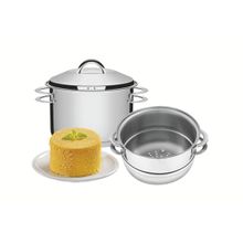 Cuscuzeira Tramontina Solar Inox com Alças 2 peças 16cm