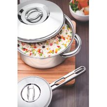Caçarola Tramontina Solar Rasa Inox Fundo Triplo com Tampa e Alças 28cm 7,1L