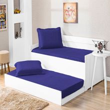 Cobre Leito Solteiro Prático Azul Royal Enxovais Aquarela 2 peças