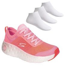 Kit Tênis Skechers Max Cushioning Feminino + 3 Pares de Meias