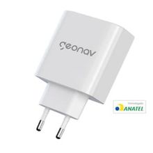 Carregador de Tomada Geonav Turbo Duo 48W com USB-A e USB-C para Celulares e Dispositivos Eletrônicos