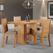 Mesa de Jantar Viero Carmen com 4 Cadeiras Estofadas e Revestidas em Veludo
