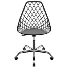 Cadeira de Jantar SeatCo Kayla PP Office com Regulagem de Altura e Pés com Rodízios - Preto