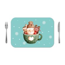 Jogo americano 30x40cm - Natal Noel na Xícara - 4 pçs