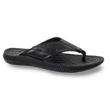 Chinelo Pegada Couro Preto