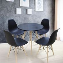Mesa de Jantar Eames Seat&Co redonda com 4 Cadeiras