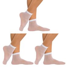 Kit 3 Pares de Meias Soquete Selene Fio 15 Feminina