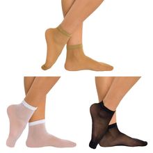 Kit 3 Pares de Meias Soquete Selene Fio 15 Feminina