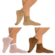 Kit 3 Pares de Meias Soquete Selene Fio 15 Feminina