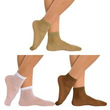 Kit 3 Pares de Meias Soquete Selene Fio 15 Feminina