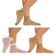 Kit 3 Pares de Meias Soquete Selene Fio 15 Feminina