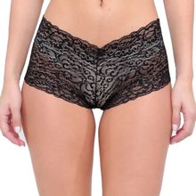 Calcinha Boxer Selene Renda Feminina - Preto