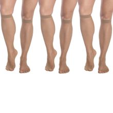 Kit 3 Pares de Meia Selene 3/4 Transparente Fio 15 Feminina - Nude