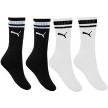 Kit 2 Pares de Meia Puma Esportiva Cano Longo Feminina - Preto e Branco