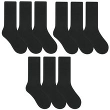 Kit 9 Pares de Meia Selene Esportiva Cano Longo Masculina - Preto