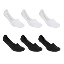 Kit 6 Pares de Meia Selene Sapatilha Invisível Masculino - Preto e Branco