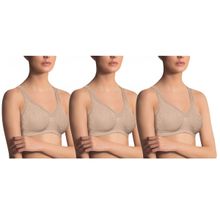 Kit 3 Sutiãs Selene Sem Costura Feminino - Nude