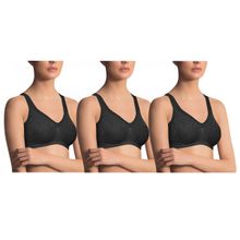 Kit 3 Sutiãs Selene Sem Costura Feminino - Preto