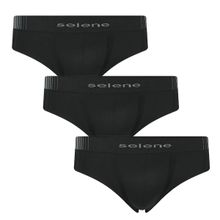 Kit 3 Cuecas Slip Selene Sem Costura Masculino - Preto