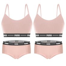 Kit Puma 2 Tops Modal Stretch + 2 Calcinhas Mini Boxer Feminino
