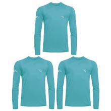 Kit 3 Camisas Térmicas Puma UV50+ Manga Longa Infantil