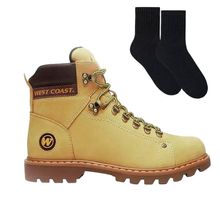 Kit Bota West Coast Worker Classic Masculina + Par de Meia