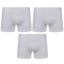 Kit 3 Cuecas Boxer Selene Sem Costura Masculino - Branco