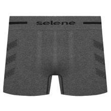 Cueca Boxer Selene Sem Costura Mescla Masculina - Preto
