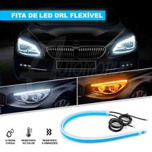 Kit Fita Led DRL + Pisca Seta Sequencial 12v 45cm