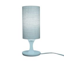 Abajur De Mesa Base Branca E Cúpula Linho Cinza Bivolt
