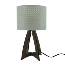 Abajur De Mesa Crie Casa MDF Marrom Renda Bege 35Cm