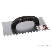 Desempenadeira Aco 25,5X12Cm Max Dentada C/C Plast c/12pcs