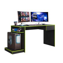 Mesa Gamer Escrivaninha Para Computador Monster Rubi Preto/Verde - Loja sheep