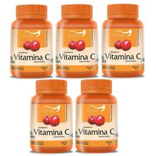 Kit com 5 Vitamina C a Base de Acerola 1 Cápsula ao dia Duom Com 60 Cápsulas